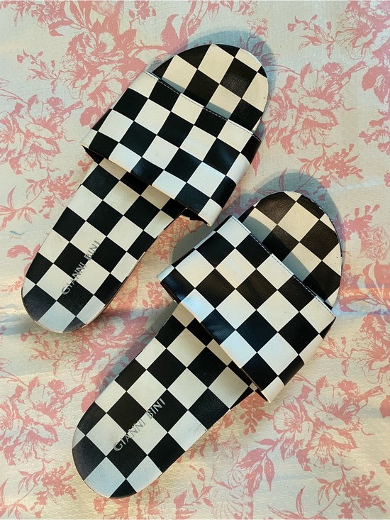 Gianni Bini Shoes - Gianni Bini Black and White Checkerboard Slide